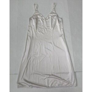Vintage Sears Ivory Full Slip Nightgown Lace Trim Made In USA Size 36